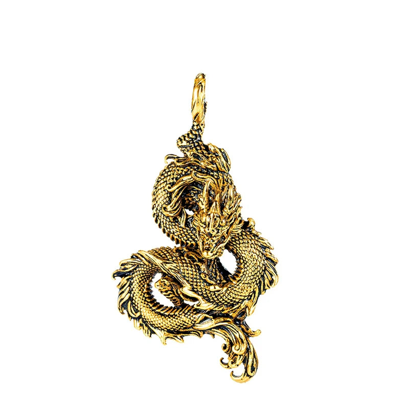 Dominus Steel Dragon Pendant Necklace