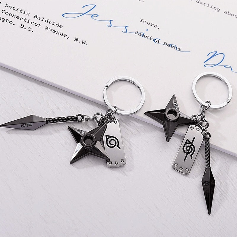Ninja Star Dagger Keychain Set