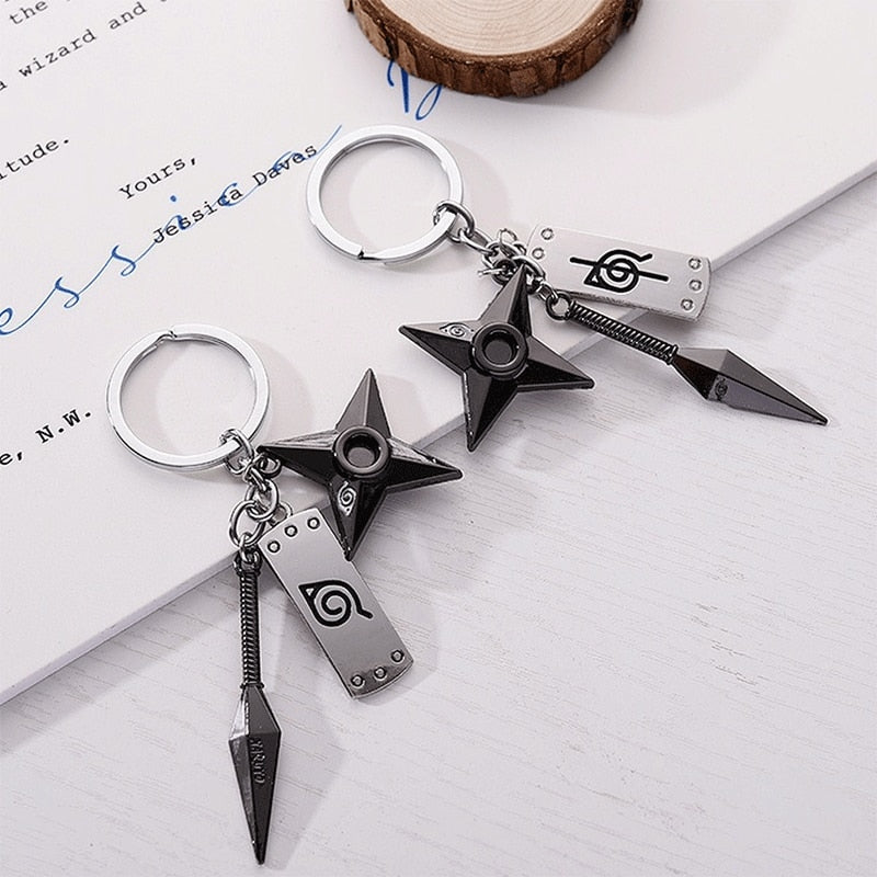 Ninja Star Dagger Keychain Set
