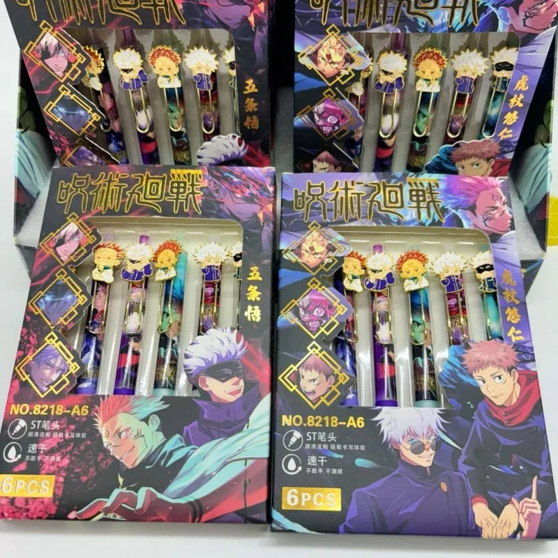 6-Piece Anime Style Pen Set