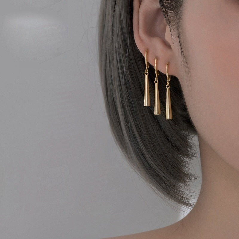 "Three-Sword Danglers – Ronin’s Oath Earrings"