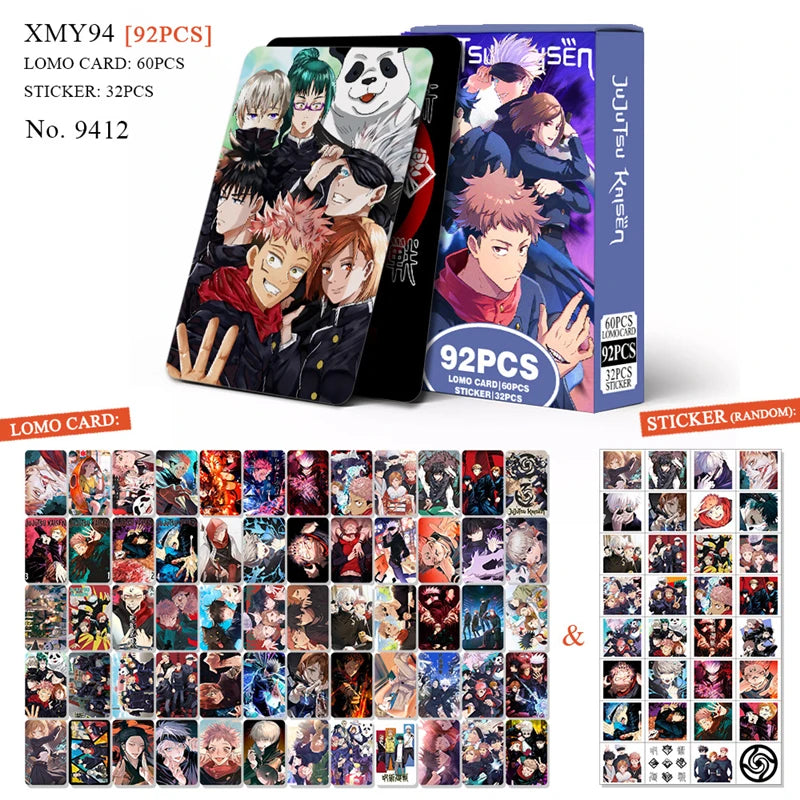 92 Pcs/Set Jujutsu Kaisen Sticker Card Collection