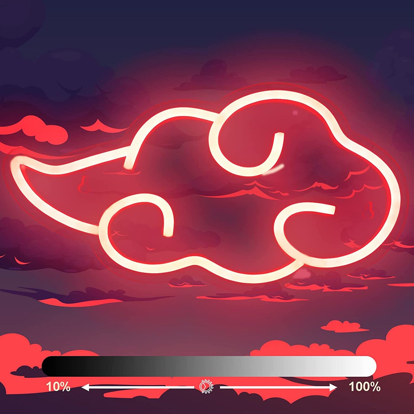 Crimson Storm Neon Wall Art