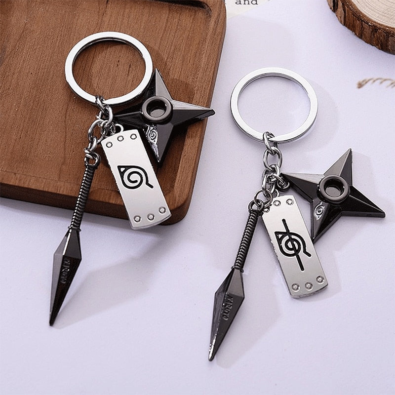 Ninja Star Dagger Keychain Set