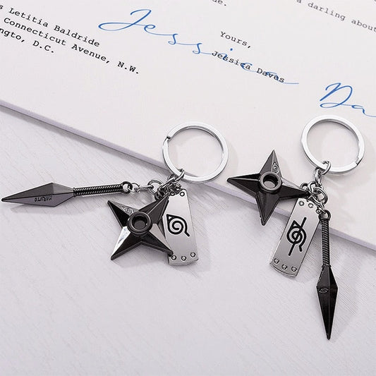 Ninja Star Dagger Keychain Set