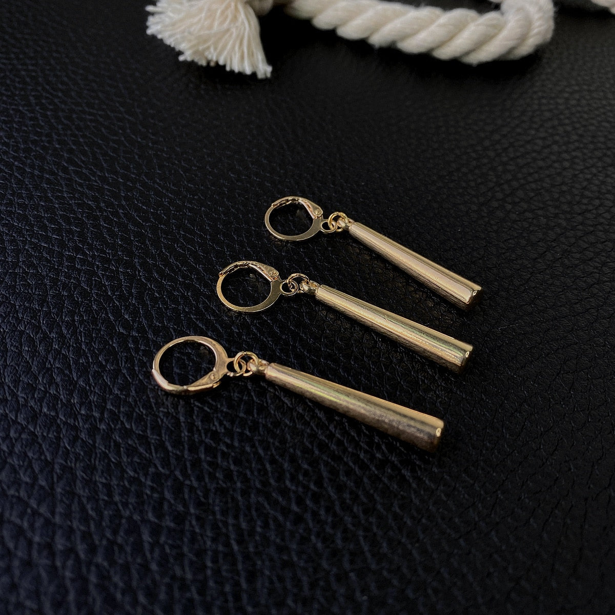 "Three-Sword Danglers – Ronin’s Oath Earrings"