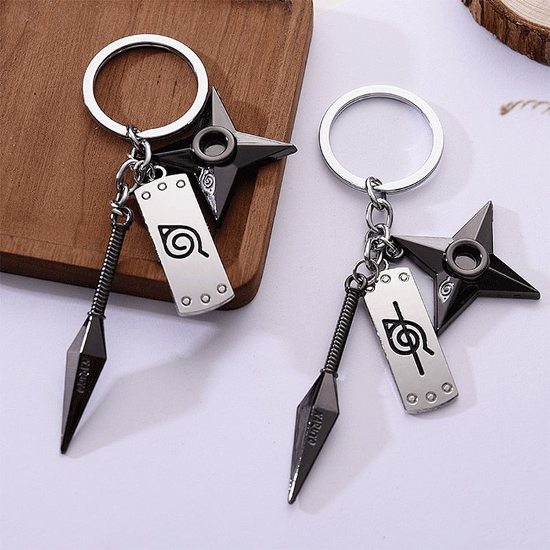 Ninja Star Dagger Keychain Set