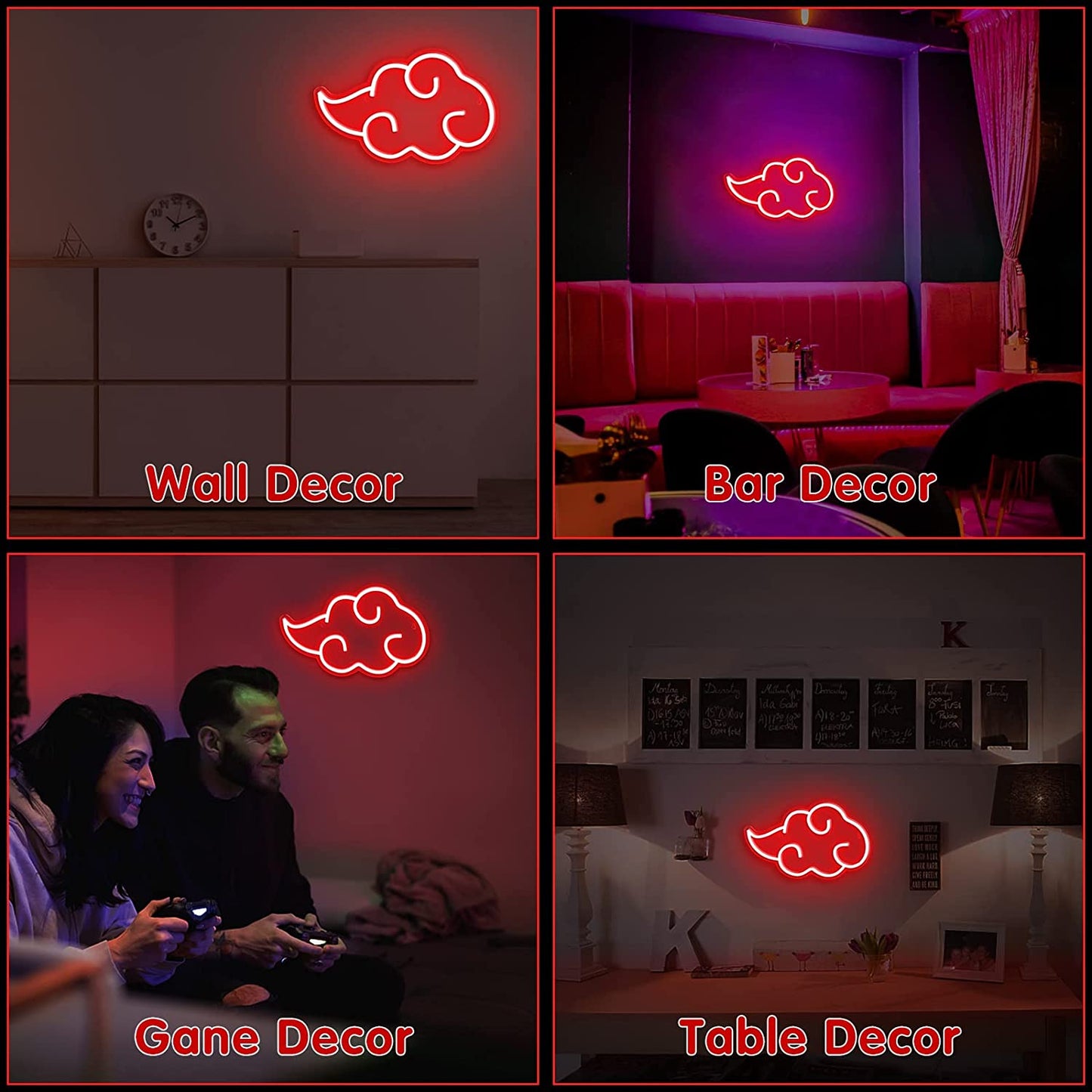 Crimson Storm Neon Wall Art