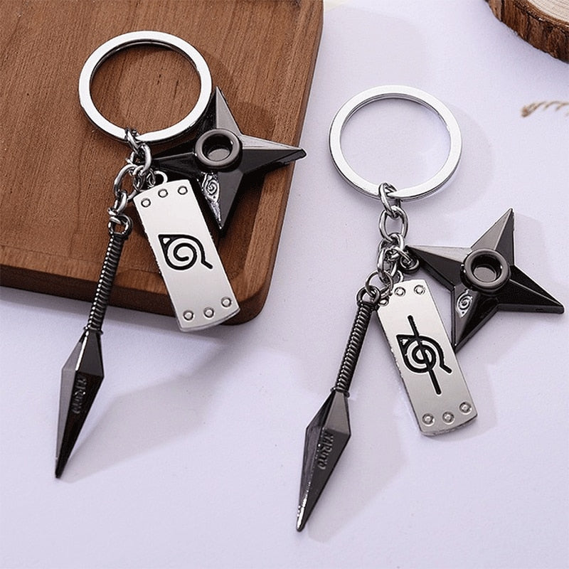 Ninja Star Dagger Keychain Set