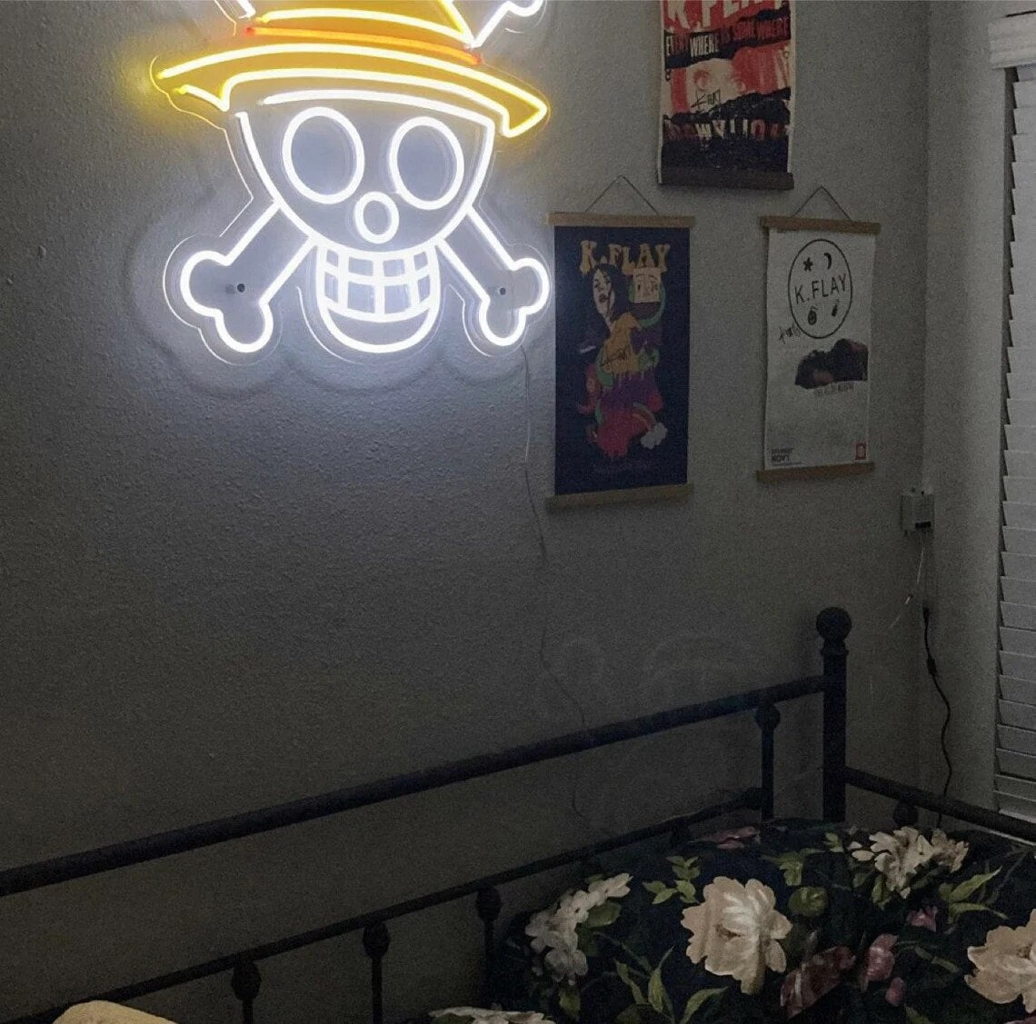 Smiling Jolly Roger Neon Sign