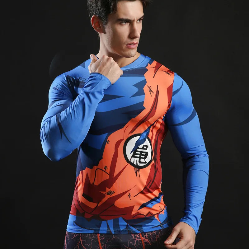 3D Muscle Print Compression Shirt