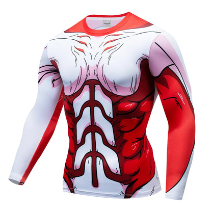 3D Muscle Print Compression Shirt