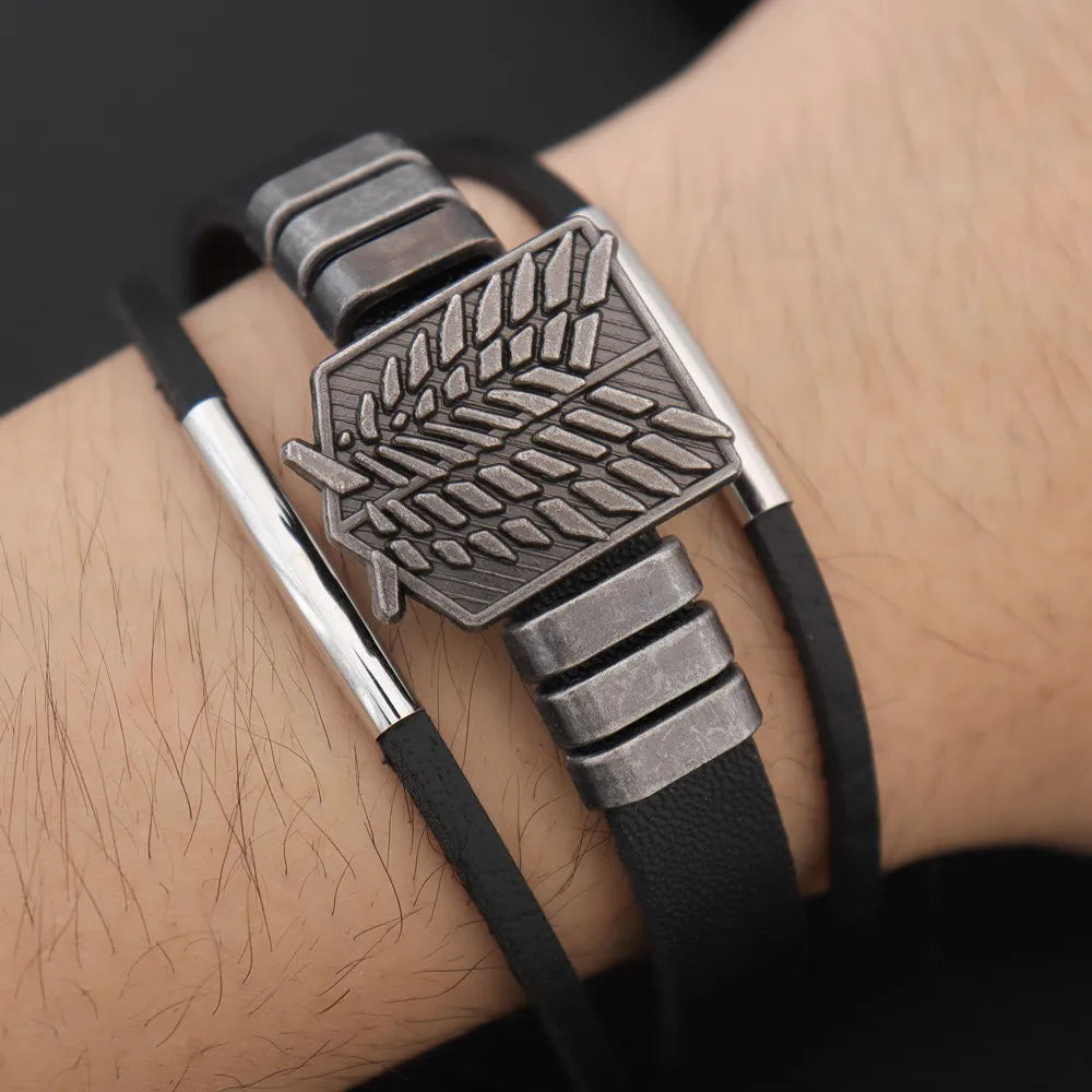Attack on Titan Punk Cartoon Anime Arm Bracelet