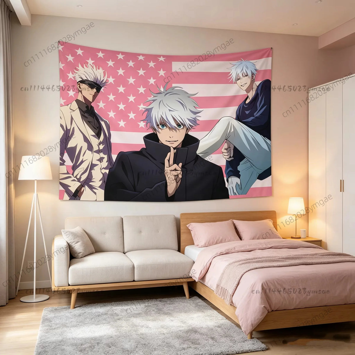 Jujutsu Kaisen Gojo Satoru Pink American Flag