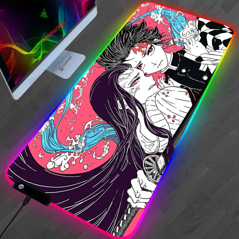 Demon Slayer led mouse pad