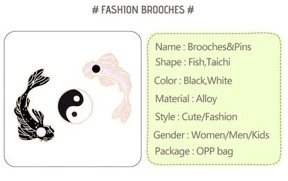 Yin Yang Fish Enamel Pin
