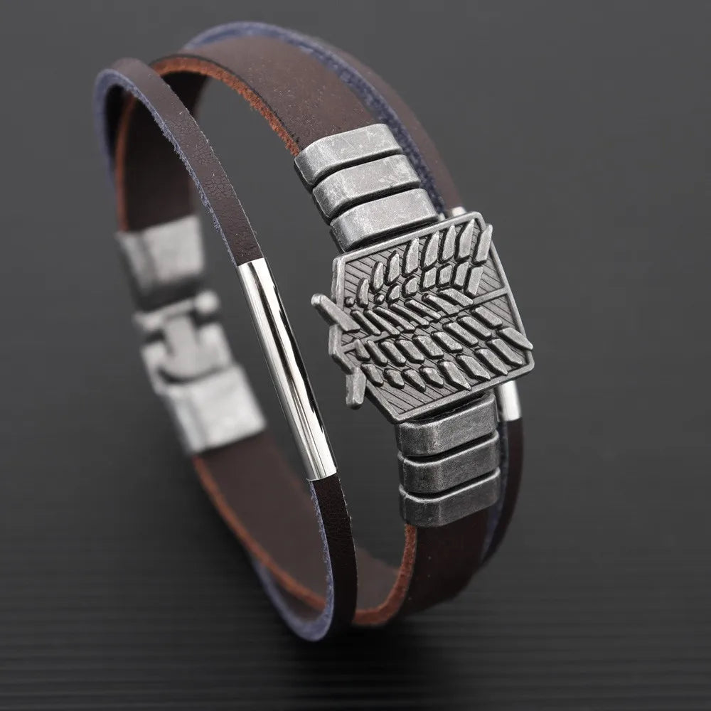 Attack on Titan Punk Cartoon Anime Arm Bracelet