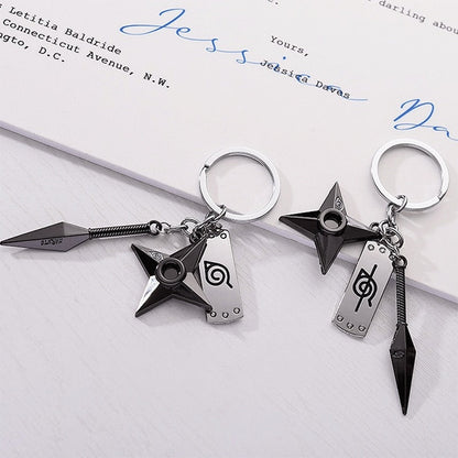 Ninja Star Dagger Keychain Set
