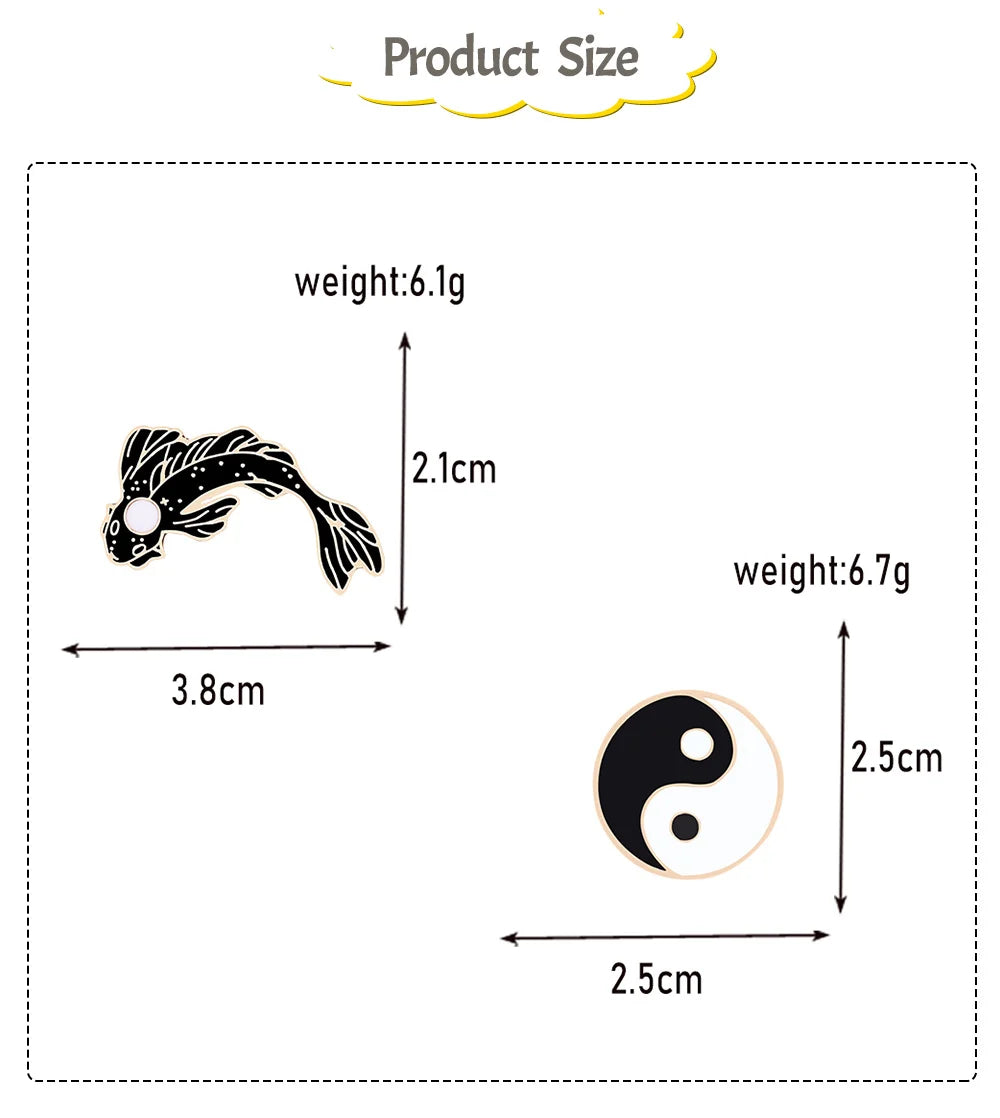 Yin Yang Fish Enamel Pin