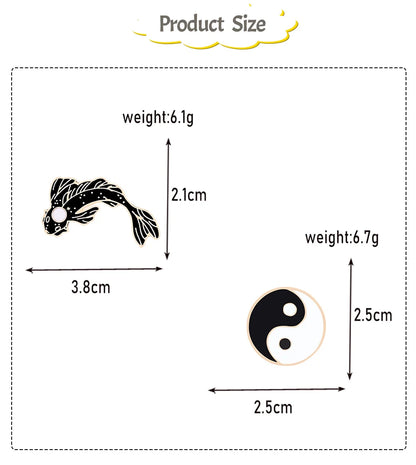 Yin Yang Fish Enamel Pin