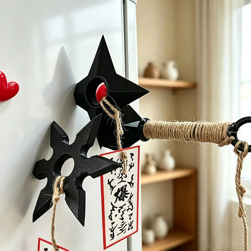Naruto-Inspired Kunai & Shuriken Fridge Magnets