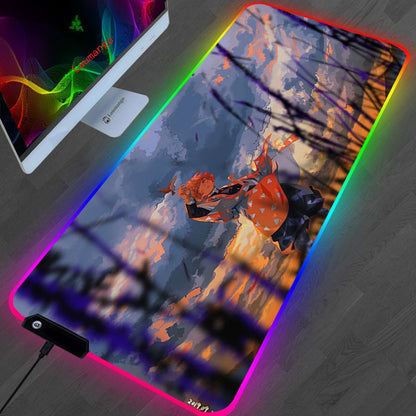 Demon Slayer led mouse pad