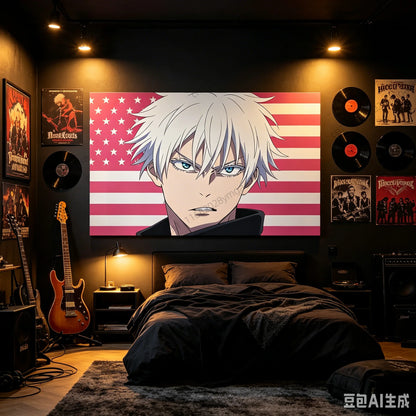 Jujutsu Kaisen Gojo Satoru Pink American Flag