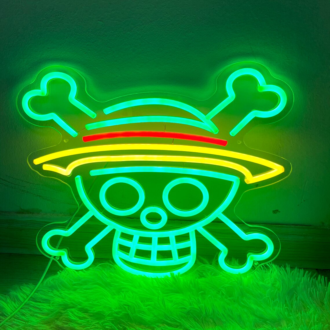 Smiling Jolly Roger Neon Sign
