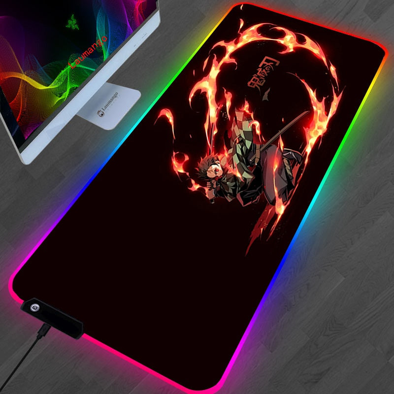 Demon Slayer led mouse pad