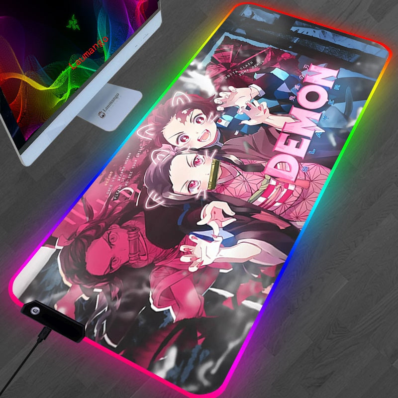 Demon Slayer led mouse pad