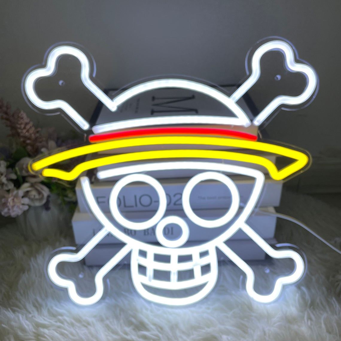 Smiling Jolly Roger Neon Sign