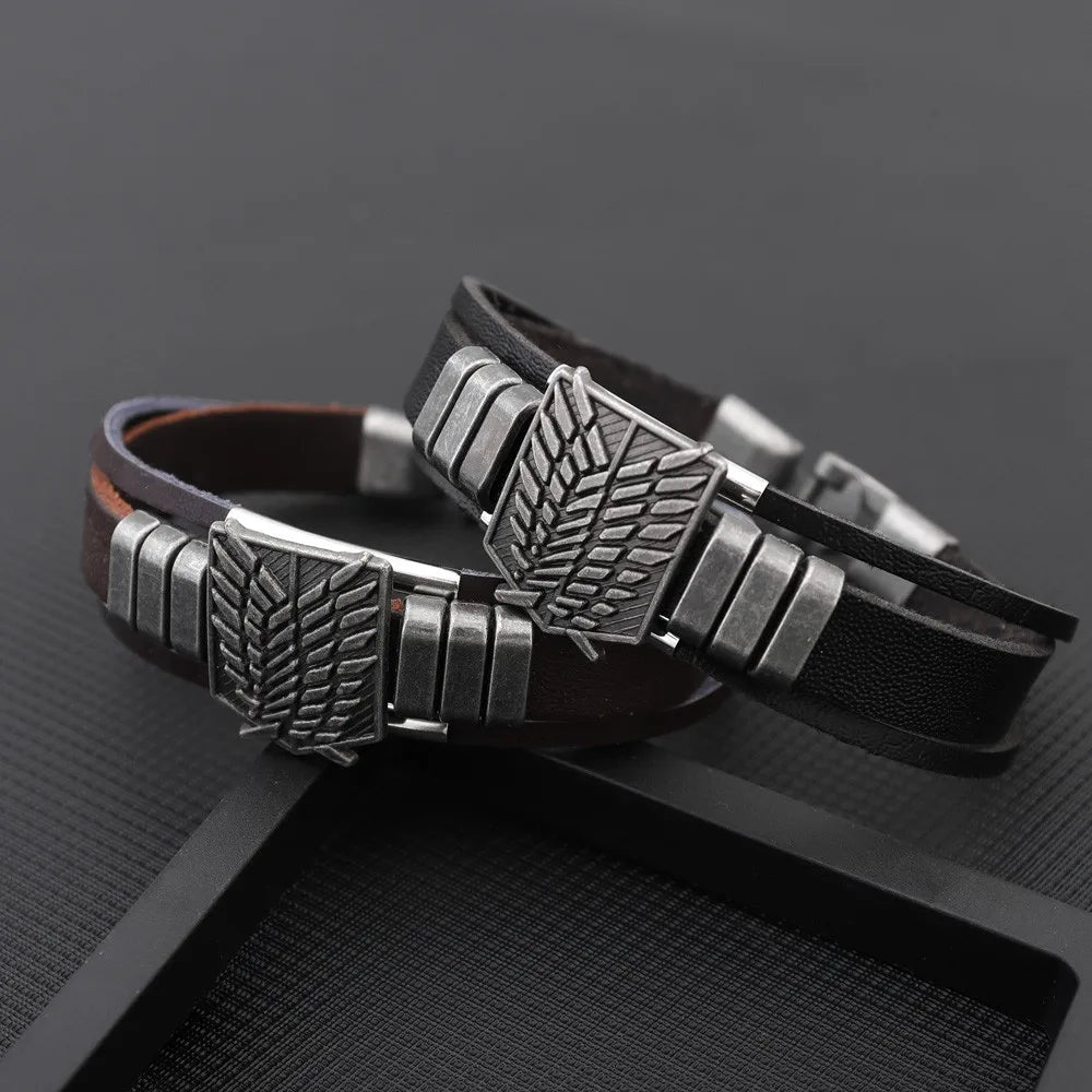 Attack on Titan Punk Cartoon Anime Arm Bracelet