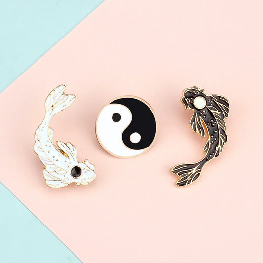 Yin Yang Fish Enamel Pin