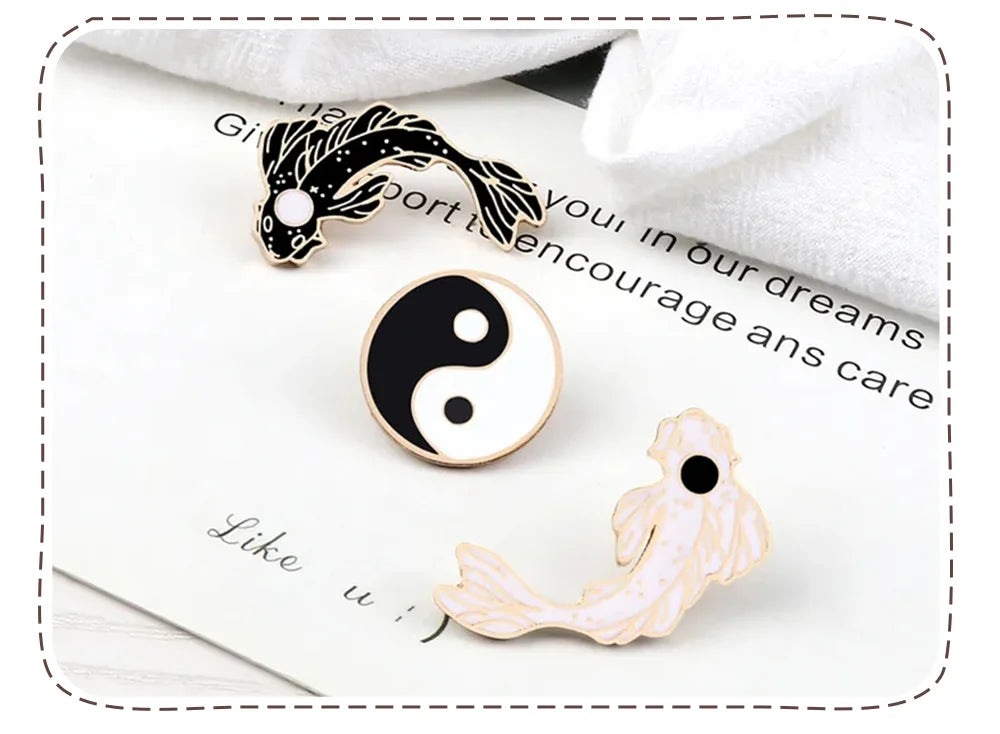Yin Yang Fish Enamel Pin