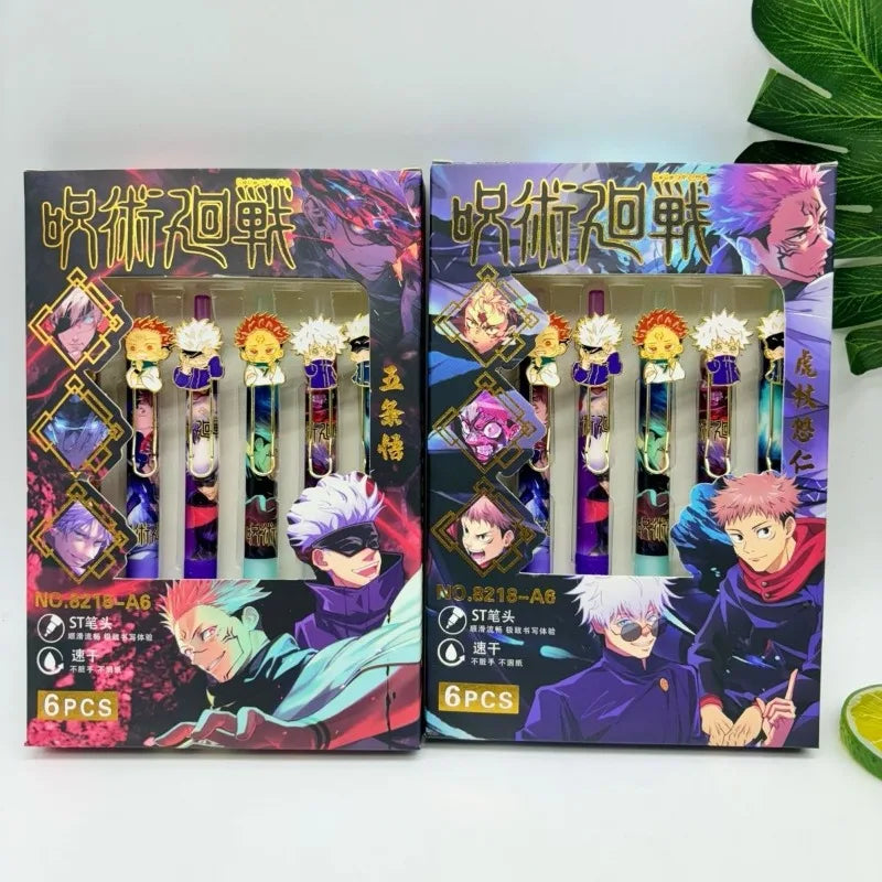 6-Piece Anime Style Pen Set