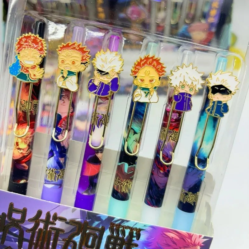 6-Piece Anime Style Pen Set