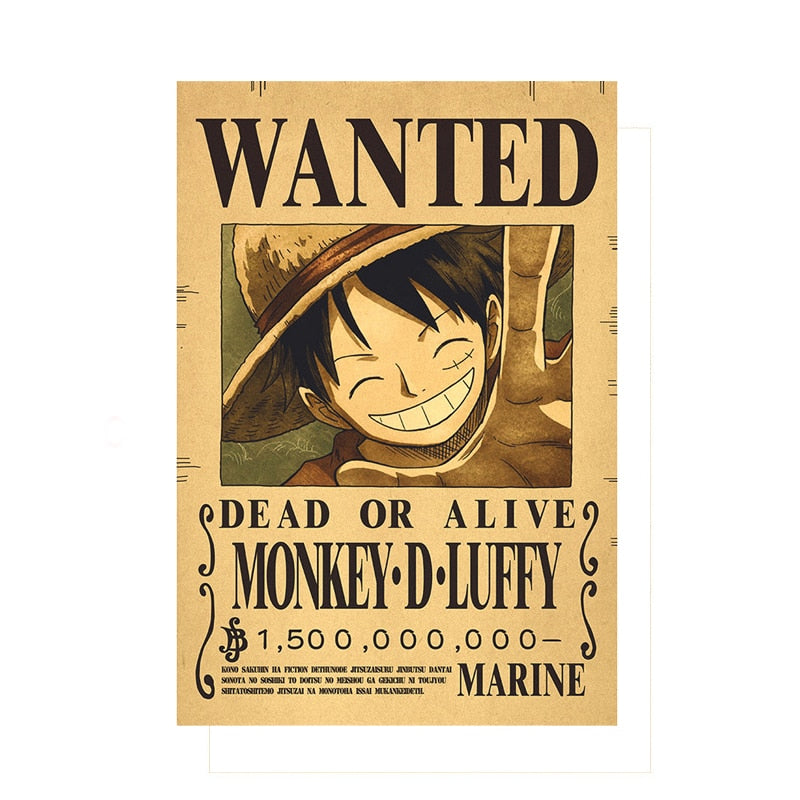 One Piece Luffy Wanted  Poster