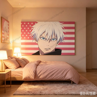 Jujutsu Kaisen Gojo Satoru Pink American Flag