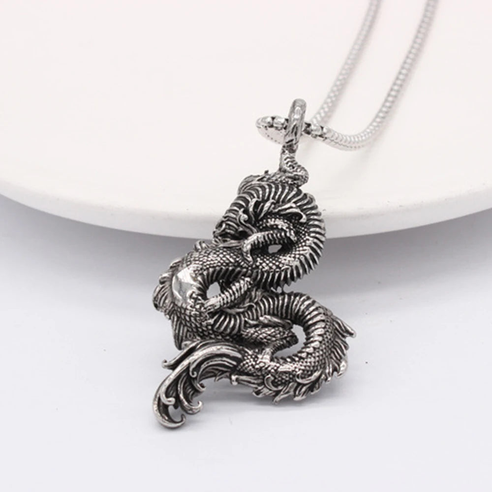 Dominus Steel Dragon Pendant Necklace