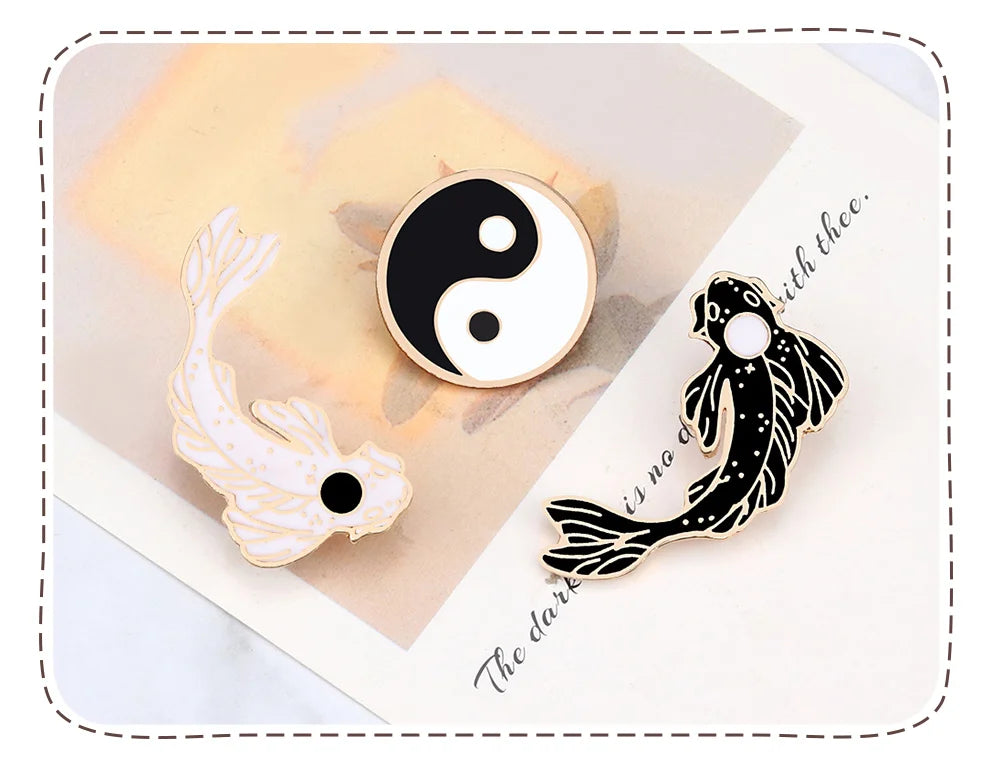 Yin Yang Fish Enamel Pin