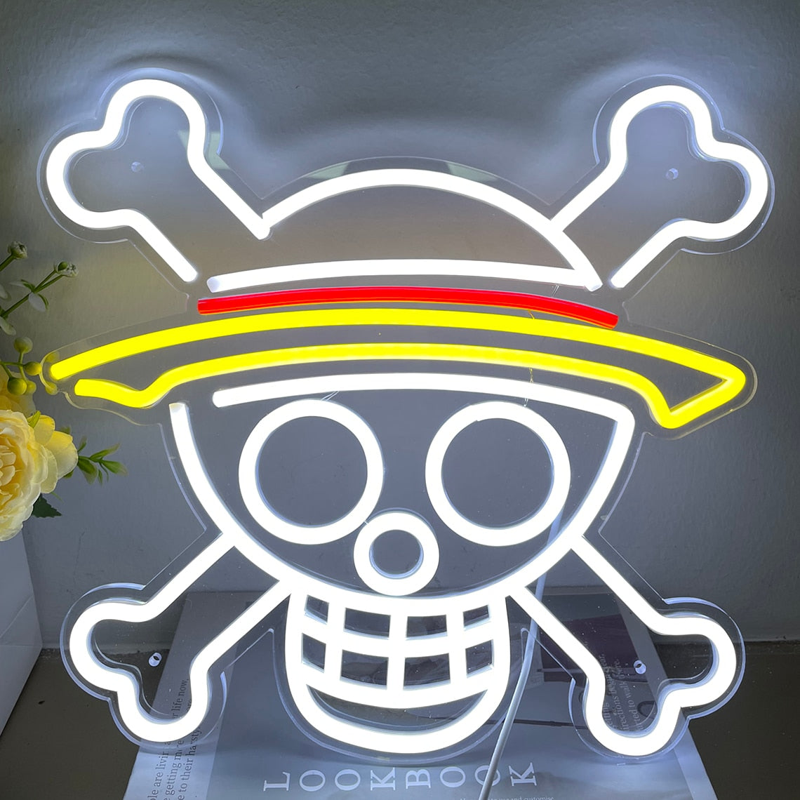 Smiling Jolly Roger Neon Sign