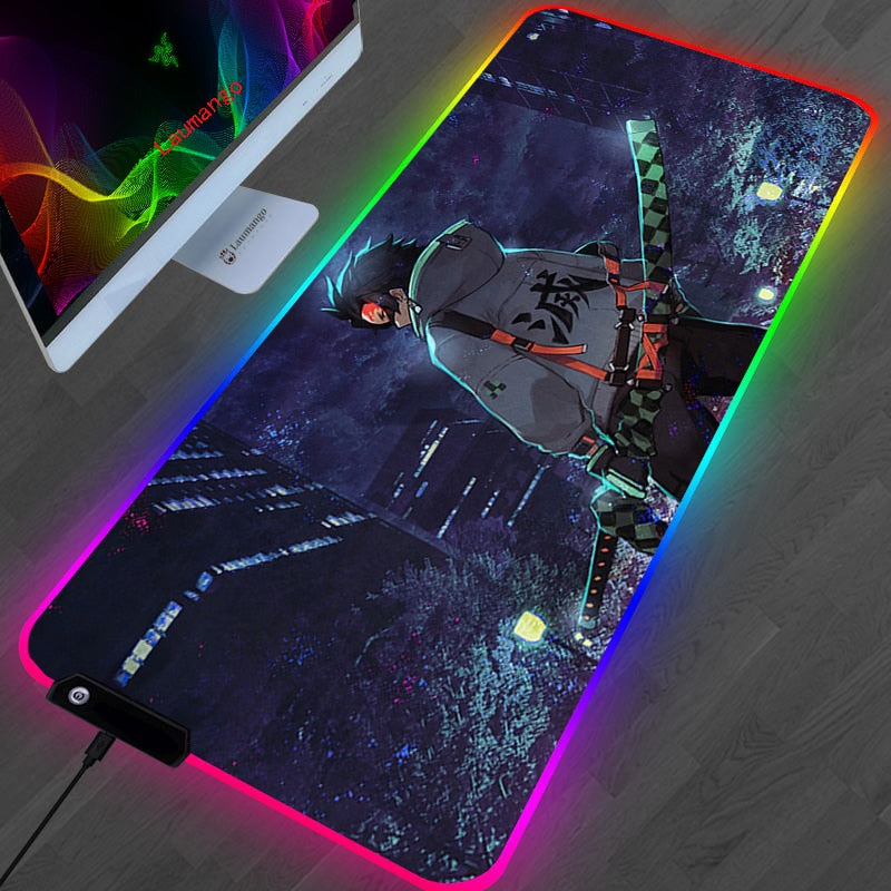 Demon Slayer led mouse pad
