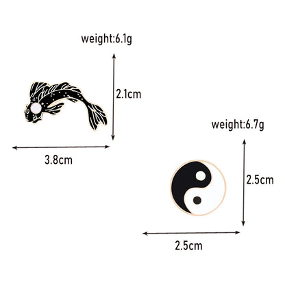 Yin Yang Fish Enamel Pin