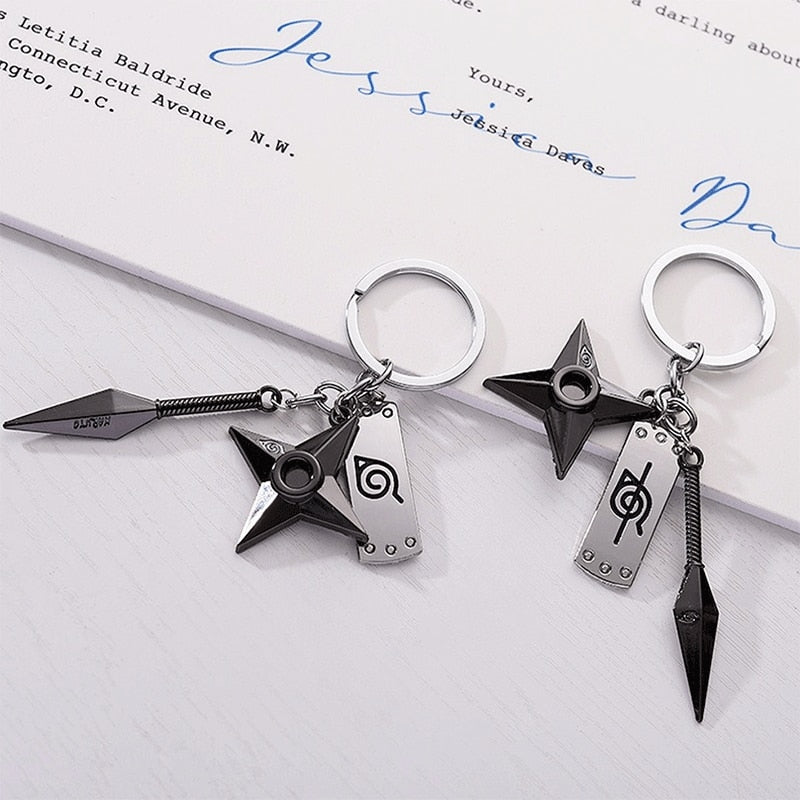 Ninja Star Dagger Keychain Set