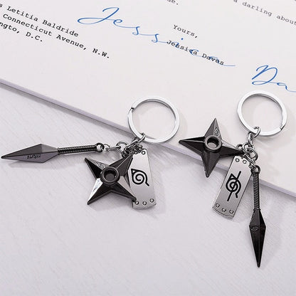 Ninja Star Dagger Keychain Set