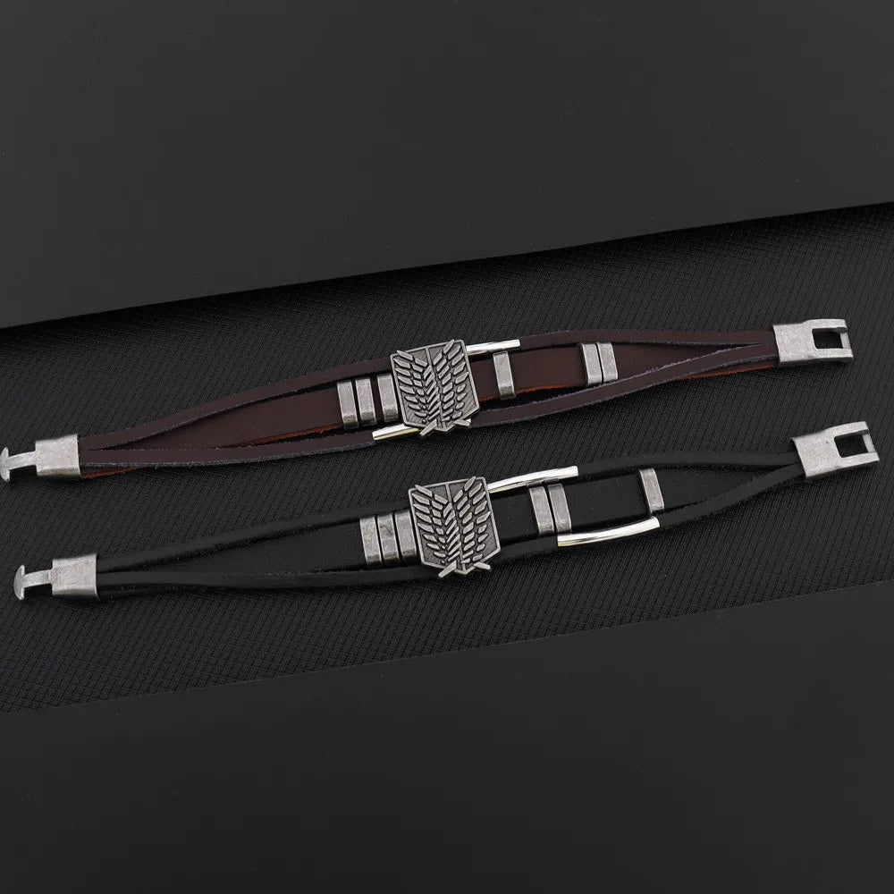 Attack on Titan Punk Cartoon Anime Arm Bracelet