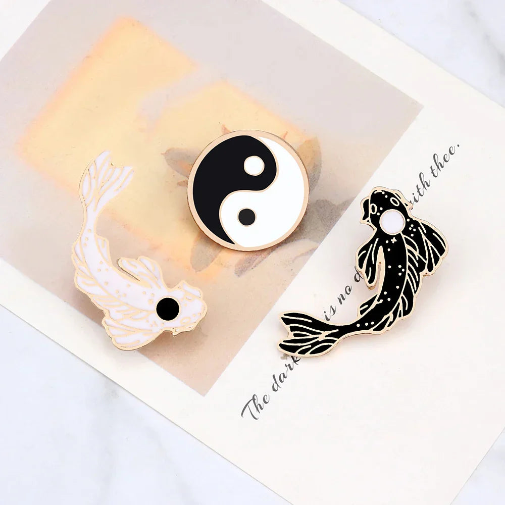 Yin Yang Fish Enamel Pin