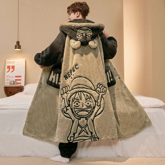 One Piece Luffy Bathrobe Set