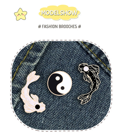 Yin Yang Fish Enamel Pin
