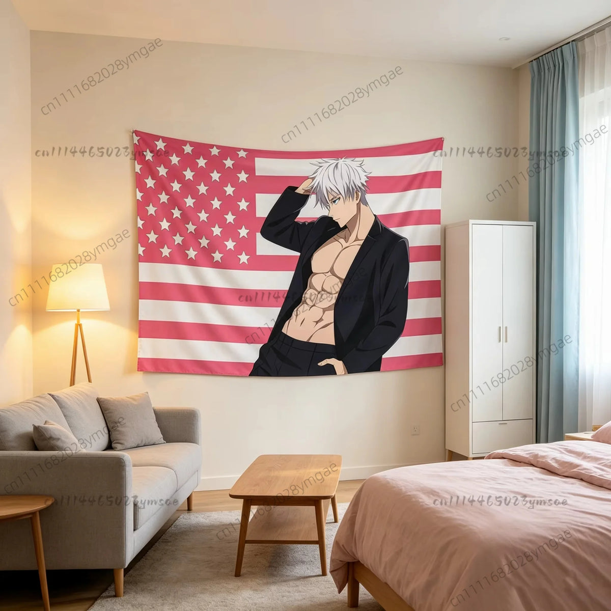 Jujutsu Kaisen Gojo Satoru Pink American Flag